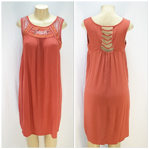 Dresses & Skirts - Embroidered Neckline Tank Dress, size tag says Med